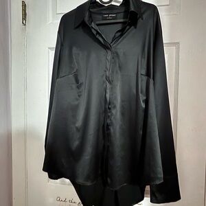 Lane Bryant Elegant Black Dress Shirt